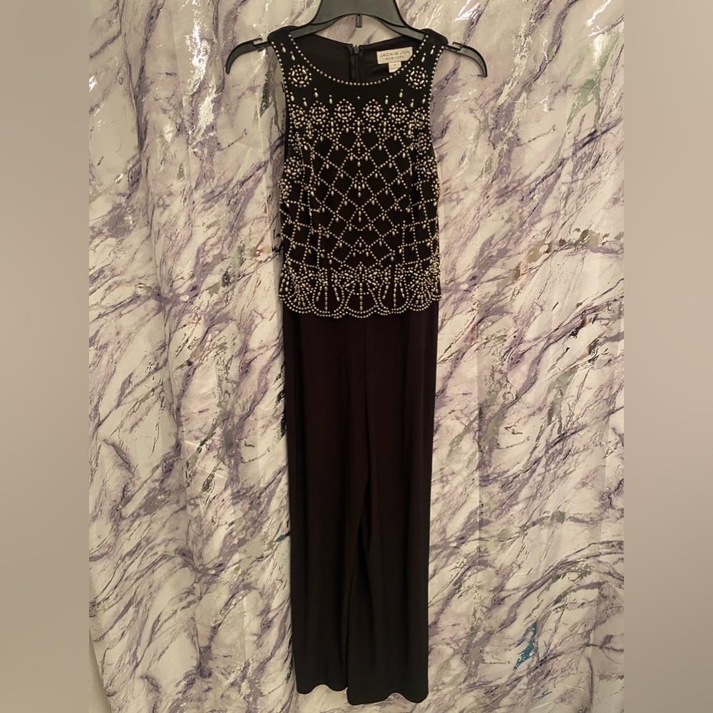 Black beaded jumpsuit